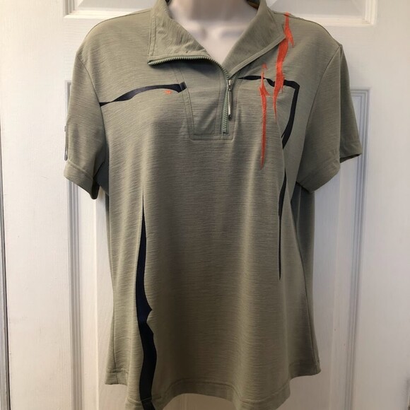 Vintage JAMIE SADOCK Women's Set of 2 Golf Knit Athletic Tops Medium Gray Green - Picture 4 of 12